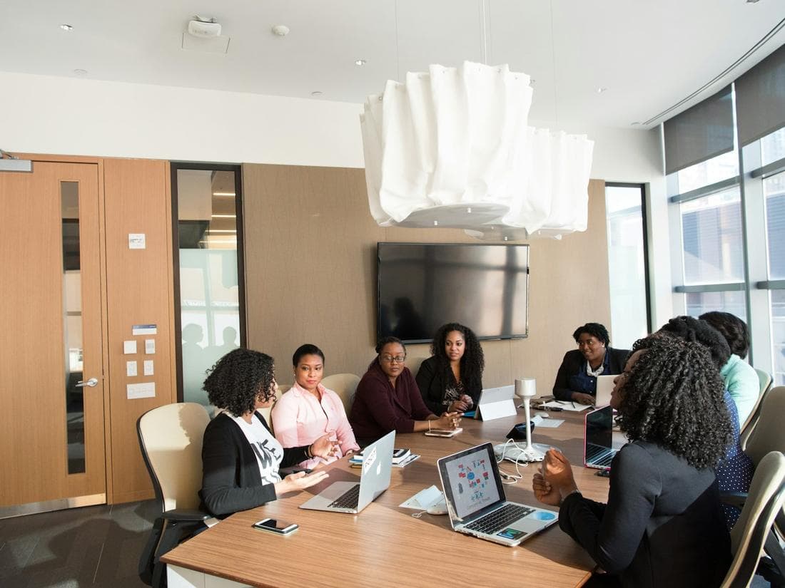 A team meeting around a conference table